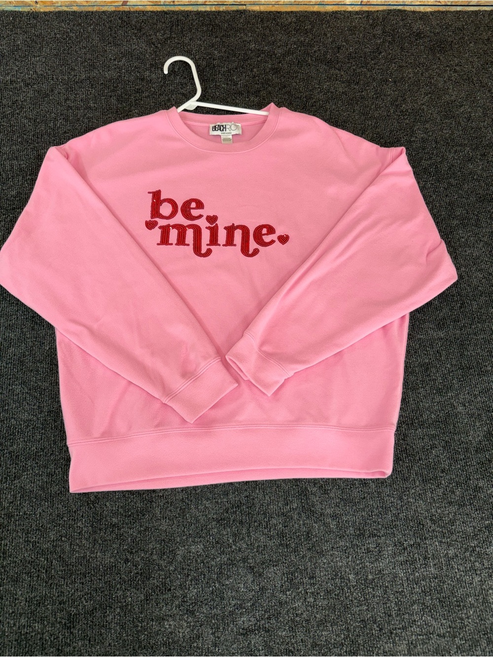 Beach Riot red, sequins Graphic Sweatshirt - Be Mine